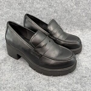 Torrid Lug Sole Loafer Penny Shoe Womens 11 Wide Width Black Chunky Heel  Y2K